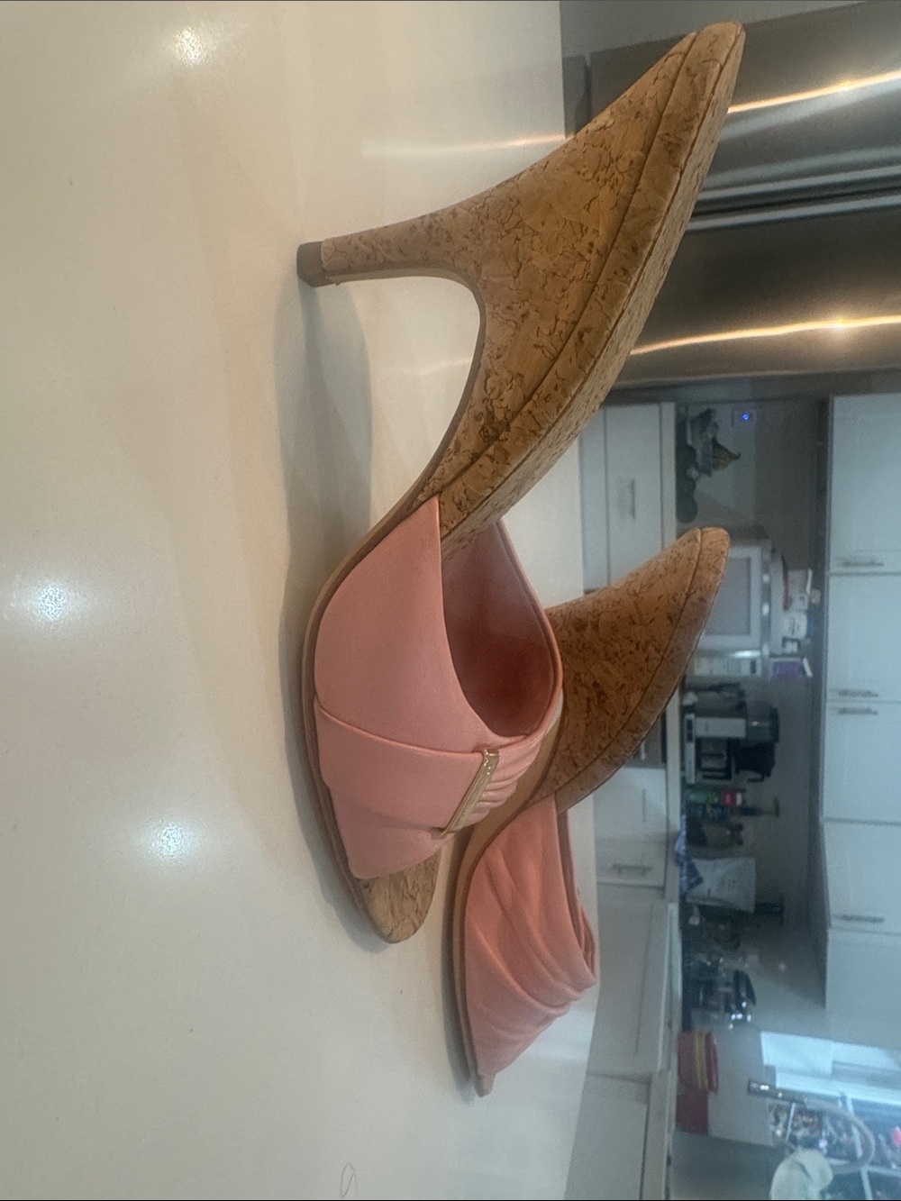 CHANNEL Cork Heel Mule/Slide Sandals - Picture 2 of 9